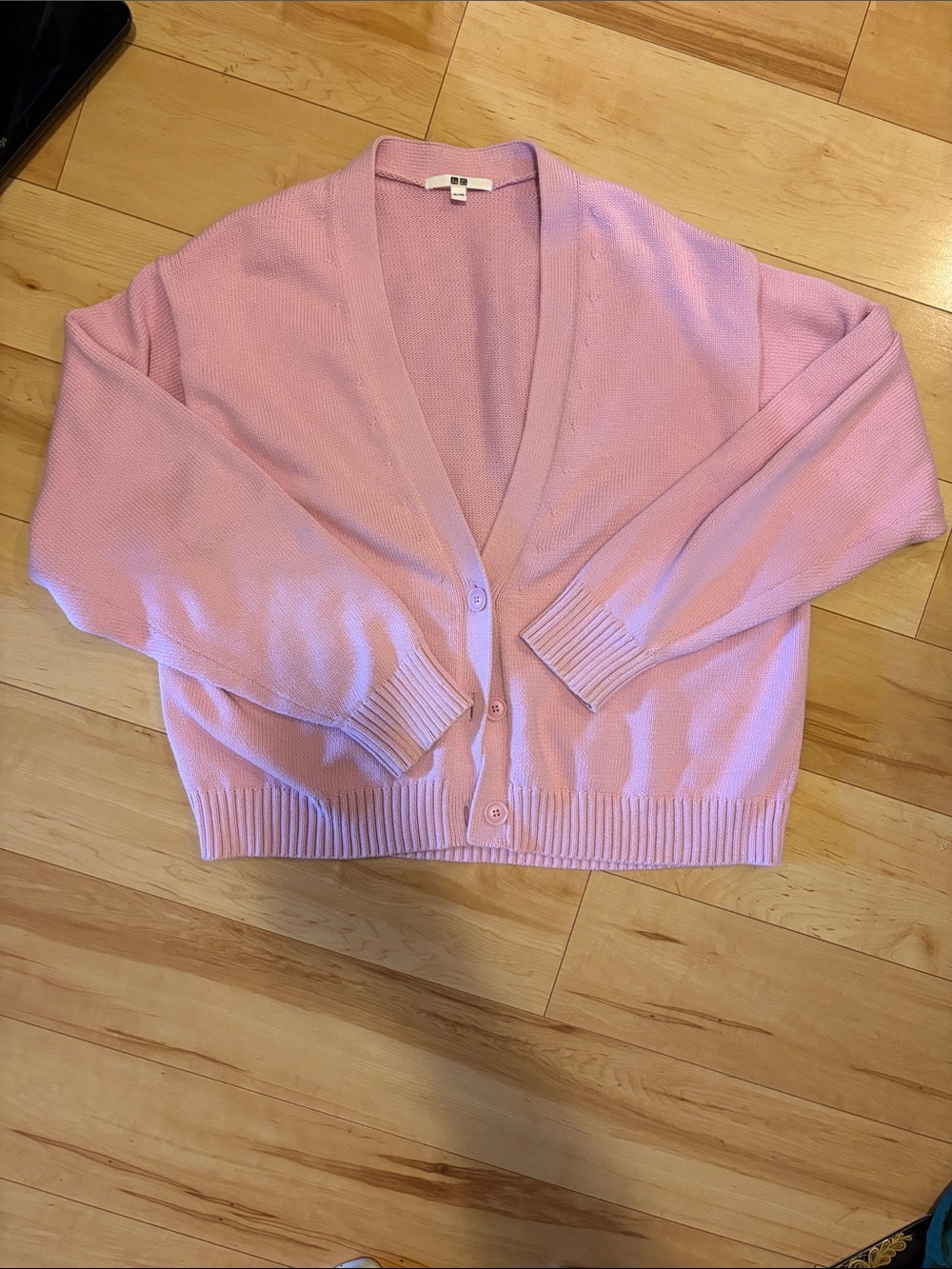 Uniqlo Pastel Pink V-Neck Button Cardigan